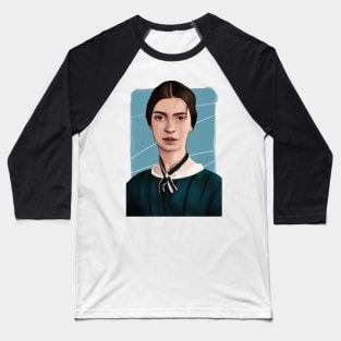 American Poet Emily Dickinson illustration Baseball T-Shirt